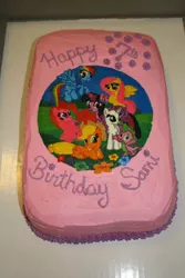 Size: 480x720 | Tagged: applejack, birthday, cake, derpibooru import, fluttershy, food, food art, irl, mane six, photo, pinkie pie, rainbow dash, rarity, safe, source needed, spike, twilight sparkle