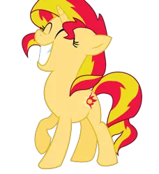 Size: 1200x1316 | Tagged: safe, artist:n30n-f4rt, derpibooru import, sunset shimmer, pony, unicorn, female, happy, mare, simple background, smiling, solo, transparent background