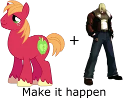 Size: 1140x900 | Tagged: safe, derpibooru import, big macintosh, earth pony, pony, exploitable meme, fatal fury, king of fighters, make it happen, male, meme, missing accessory, snk, stallion, terry bogard