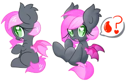 Size: 3347x2172 | Tagged: safe, artist:starlightlore, derpibooru import, oc, oc:heartbeat, unofficial characters only, bat pony, pony, vampire, blood, cute, fangs, heart eyes, simple background, solo, transparent background, wingding eyes