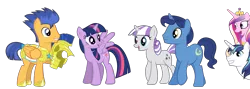 Size: 2500x894 | Tagged: safe, artist:rebron-y, derpibooru import, flash sentry, night light, princess cadance, shining armor, twilight sparkle, twilight sparkle (alicorn), twilight velvet, alicorn, pony, female, flashlight, husband and wife, male, mare, nightvelvet, shiningcadance, shipping, simple background, straight, transparent background, vector