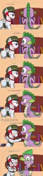 Size: 950x3900 | Tagged: artist:pvryohei, ask, blushing, cookie, crossdressing, derpibooru import, filly guides, gay, male, rumble, rumblespike, safe, shining bonds, shipping, spike, tumblr