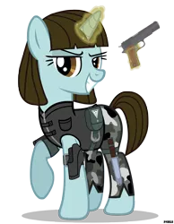 Size: 3500x4500 | Tagged: allied nations, allies, artist:a4r91n, command and conquer, crossover, grin, gun, handgun, m1911, magic, pistol, ponified, red alert, safe, simple background, smug, solo, tanya adams, transparent background, vector, weapon