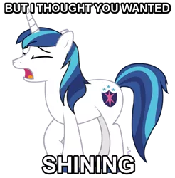 Size: 626x637 | Tagged: artist:dm29, derpibooru import, image macro, pun, safe, shining armor, simple background, solo, transparent background, vector, whining, whining armor