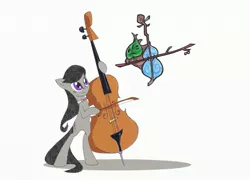 Size: 3208x2307 | Tagged: safe, artist:quynzel, derpibooru import, octavia melody, earth pony, pony, bipedal, cello, crossover, makar, musical instrument, simple background, the legend of zelda, the legend of zelda: the wind waker, traditional art