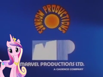 Size: 434x326 | Tagged: closing logo, derpibooru import, marvel, princess cadance, safe, sunbow, vanity plate