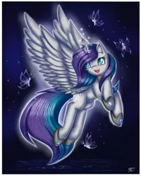 Size: 800x1000 | Tagged: safe, artist:yuki-orin, derpibooru import, oc, unofficial characters only, alicorn, butterfly, pony, alicorn oc, solo