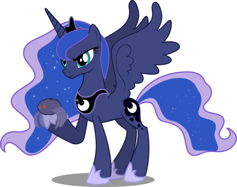 Size: 9000x7085 | Tagged: safe, artist:glitchking123, derpibooru import, princess luna, alicorn, pony, spider, luna eclipsed, .ai available, .svg available, absurd resolution, simple background, smiling, solo, transparent background, vector