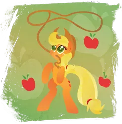 Size: 901x916 | Tagged: safe, artist:rariedash, derpibooru import, part of a set, applejack, earth pony, pony, bipedal, cowboy hat, cutie mark, cutie mark background, female, hat, hooves, lasso, lineless, mare, mouth hold, rearing, rope, solo