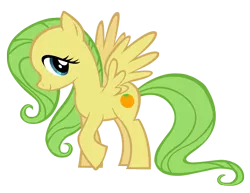 Size: 1644x1271 | Tagged: safe, artist:durpy, color edit, derpibooru import, fluttershy, mosely orange, uncle orange, pegasus, pony, female, mare, rule 63, simple background, solo, transparent background, vector