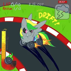 Size: 2000x2000 | Tagged: artist:aqwara, derpibooru import, drift, drifting, oc, oc:wheely bopper, original species, safe, solo, unofficial characters only, video game, wheelpone