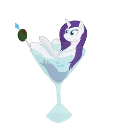 Size: 2400x2700 | Tagged: safe, artist:unicornsketch, derpibooru import, rarity, pony, cup, cup of pony, martini, micro, solo, wet, wet mane, wet mane rarity