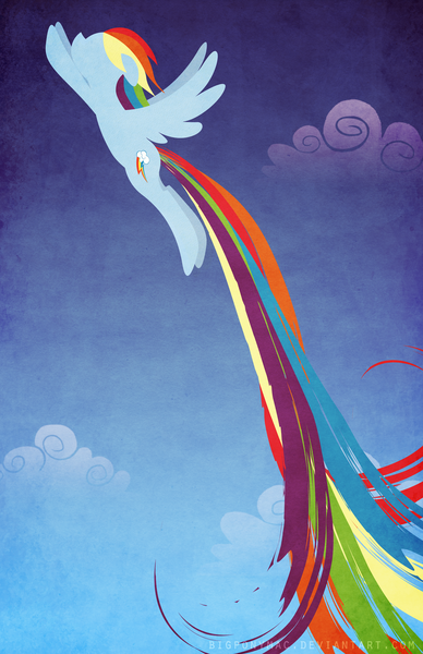 Size: 1650x2550 | Tagged: safe, artist:bigponymac, derpibooru import, rainbow dash, pegasus, pony, cloud, female, mare, sky, solo