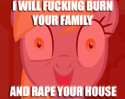 Size: 494x392 | Tagged: safe, derpibooru import, derpy hooves, pegasus, pony, epic rage time, angry, female, image macro, irony, mare, rage, role reversal, solo, underp, vulgar