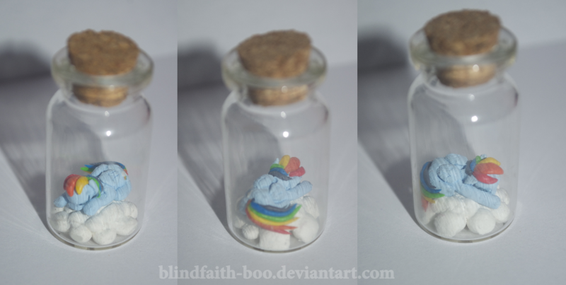 Size: 1267x639 | Tagged: artist:blindfaith-boo, bottle, derpibooru import, rainbow dash, safe, sculpture