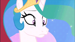 Size: 450x252 | Tagged: safe, artist:mysteryben, derpibooru import, princess celestia, alicorn, pony, epic rage time, animated, female, frown, glare, gritted teeth, mare, mother of celestia, mother of god, mother of me, reaction image, solo, talking
