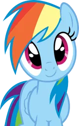 Size: 1581x2500 | Tagged: safe, artist:rontoday2012, derpibooru import, rainbow dash, pegasus, pony, cute, dashabetes, female, head tilt, looking at you, mare, simple background, smiling, solo, transparent background, vector