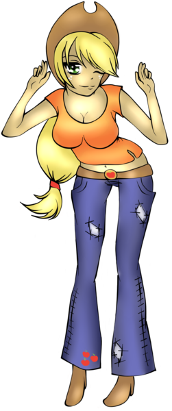 Size: 814x1942 | Tagged: safe, artist:xxxskyvarivaraxxx, derpibooru import, applejack, human, humanized, simple background, solo