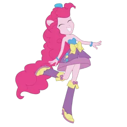 Size: 2000x2000 | Tagged: safe, artist:agentliri, derpibooru import, pinkie pie, equestria girls, balloon, boots, bracelet, fall formal outfits, hat, high heel boots, jewelry, ponied up, ponytail, simple background, solo, top hat, transparent background, vector