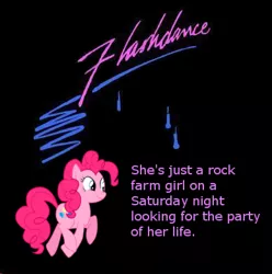 Size: 388x391 | Tagged: safe, derpibooru import, edit, pinkie pie, earth pony, pony, female, flashdance, maniac, mare, michael sembello, movie, movie reference, solo, song reference