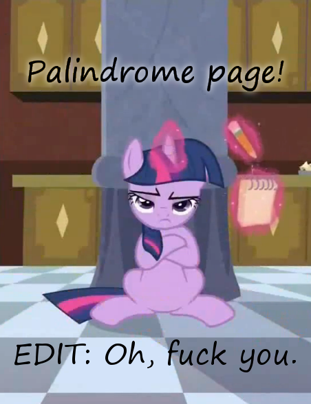 Size: 452x588 | Tagged: a canterlot wedding, crossed hooves, derpibooru import, edit, edited screencap, grumpy, insane pony thread, levitation, magic, notepad, palindrome, pencil, safe, screencap, solo, telekinesis, twilight sparkle, vulgar