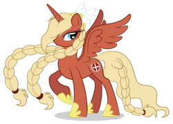 Size: 1024x739 | Tagged: safe, artist:littlehybridshila, derpibooru import, oc, oc:valkyria, unofficial characters only, alicorn, pony, alicorn oc, alicornified, denmark, mascot, nation ponies, race swap, solo