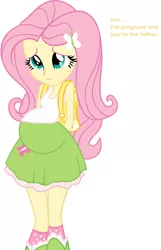 Size: 1160x1801 | Tagged: safe, derpibooru import, fluttershy, equestria girls, pregnant, pregnant edit, solo, teen pregnancy, young adult pregnancy