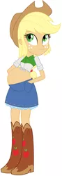 Size: 643x1808 | Tagged: safe, derpibooru import, applejack, equestria girls, belly button, pregnant, pregnant edit, scrunchy face, simple background, solo, teen pregnancy, vector, white background