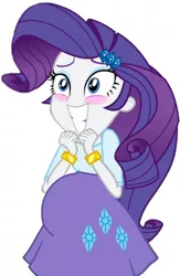 Size: 564x864 | Tagged: safe, derpibooru import, rarity, equestria girls, blushing, pregnant, pregnant edit, simple background, solo, teen pregnancy, vector, white background