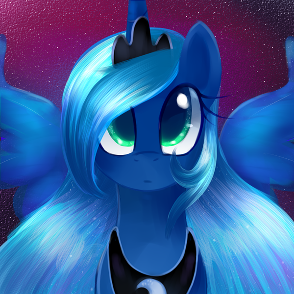 Size: 700x700 | Tagged: artist:marytheechidna, derpibooru import, looking at you, princess luna, safe, solo