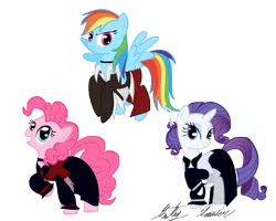 Size: 720x576 | Tagged: artist:kathyhauser, cosplay, crossover, derpibooru import, iori yagami, king of fighters, pinkie pie, rainbow dash, rainbow dash always dresses in style, rarity, safe, simple background, snk, transparent background, vice