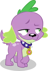 Size: 7000x10327 | Tagged: dead source, safe, artist:tyto-ovo, derpibooru import, spike, dog, equestria girls, absurd resolution, costanza face, dreamworks face, simple background, smirk, solo, spike the dog, transparent background, vector