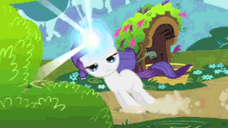 Size: 320x180 | Tagged: animated, blank flank, derpibooru import, female, filly, filly rarity, glowing horn, magic, rariquest, rarity, rarity being dragged to her destiny, safe, screencap, sliding, solo, the cutie mark chronicles, younger