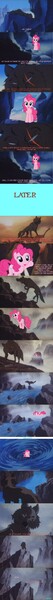 Size: 653x7365 | Tagged: safe, derpibooru import, pinkie pie, wolf, chirin no suzu, comic, ringing bell