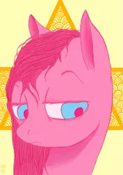 Size: 595x841 | Tagged: artist:ashesandpudding, derpibooru import, pinkamena diane pie, pinkie pie, sad, safe, solo