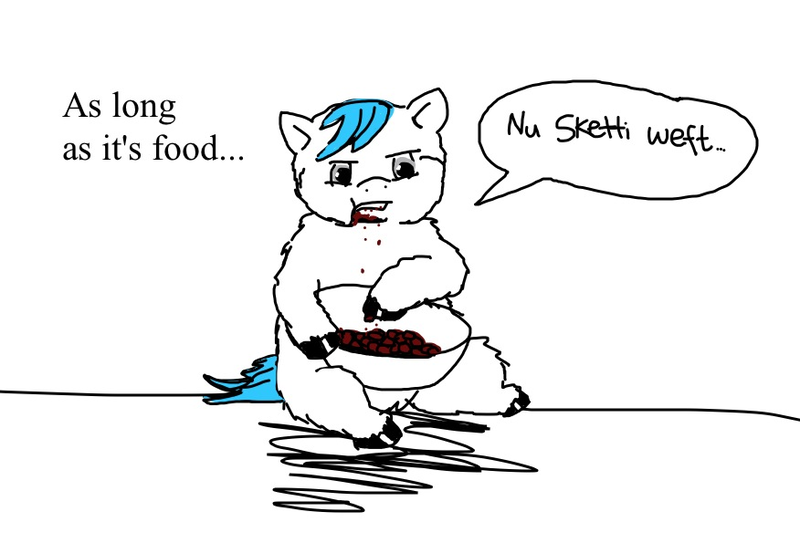 Size: 876x595 | Tagged: artist:waggytail, derpibooru import, fat, fluffy pony, fluffy pony original art, kibble, safe, solo