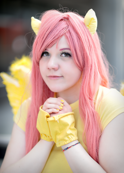 Size: 2725x3815 | Tagged: artist:ayumicosplay, clothes, cosplay, derpibooru import, fingerless gloves, fluttershy, gloves, human, irl, irl human, photo, safe, solo