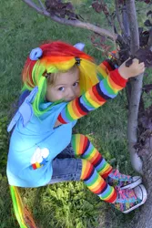 Size: 3072x4608 | Tagged: artist:thexkiba, child, cosplay, derpibooru import, human, irl, irl human, photo, rainbow dash, safe, solo, target demographic