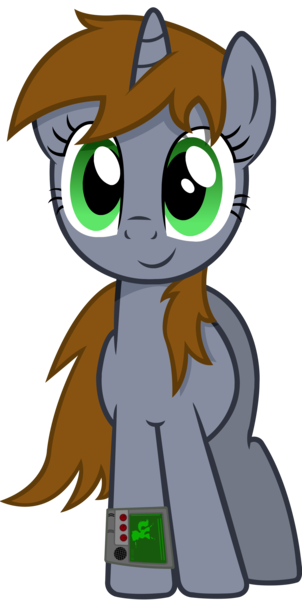 Size: 1914x3800 | Tagged: safe, artist:slowlearner46, derpibooru import, oc, oc:littlepip, unofficial characters only, pony, unicorn, fallout equestria, fanfic, cute, fanfic art, female, hooves, horn, looking at you, mare, pipabetes, pipbuck, simple background, smiling, solo, transparent background