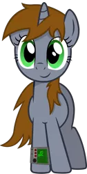 Size: 1914x3800 | Tagged: safe, artist:slowlearner46, derpibooru import, oc, oc:littlepip, unofficial characters only, pony, unicorn, fallout equestria, fanfic, cute, fanfic art, female, hooves, horn, looking at you, mare, pipabetes, pipbuck, simple background, smiling, solo, transparent background