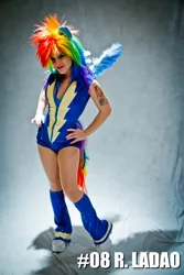 Size: 3456x5184 | Tagged: artist:limebarb, artist:thesoulcrash, cosplay, derpibooru import, human, irl, irl human, photo, rainbow dash, safe, solo, wonderbolts uniform, youmacon