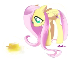 Size: 1549x1419 | Tagged: artist:affanita, butter, derpibooru import, fluttershy, safe, solo