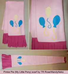 Size: 2000x2174 | Tagged: safe, artist:mandyneko, derpibooru import, pinkie pie, clothes, craft, cutie mark, scarf