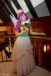 Size: 427x640 | Tagged: 2013, all-con, artist:mandyneko, bouquet, clothes, convention, cosplay, derpibooru import, evening gloves, flower, human, irl, irl human, photo, princess cadance, safe