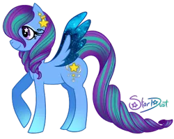 Size: 383x306 | Tagged: safe, artist:luminairous, derpibooru import, oc, oc:stardust, unofficial characters only, pegasus, pony, solo, stars