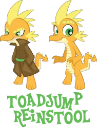 Size: 1502x1982 | Tagged: artist:trotsworth, clothes, derpibooru import, dragon, dragon oc, non-pony oc, oc, safe, simple background, transparent background, trenchcoat, unofficial characters only