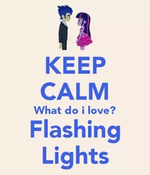 Size: 600x700 | Tagged: safe, artist:mercy2009, derpibooru import, flash sentry, twilight sparkle, equestria girls, flashing lights, flashlight, kanye west, keep calm and carry on, shipping, song reference