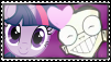 Size: 101x57 | Tagged: safe, artist:tehnotsosupahgirl, derpibooru import, twilight sparkle, crossover, crossover shipping, deviantart stamp, diblight, dib membrane, female, heart, invader zim, male, shipping, stamp, straight