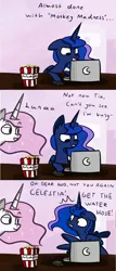 Size: 1280x2985 | Tagged: artist:talludde, ask, ask the princess of night, comic, crossover, derpibooru import, gamer luna, princess celestia, princess luna, princess molestia, safe, tumblr