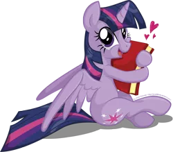 Size: 2835x2482 | Tagged: safe, artist:jcosneverexisted, derpibooru import, twilight sparkle, twilight sparkle (alicorn), alicorn, pony, bibliophile, book, cargo ship, female, heart, mare, shipping, solo, that pony sure does love books, twibook